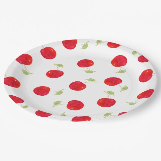 Waterverf Cherry Pattern Papieren Bordje (Gekanteld)