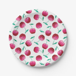 Waterverf Cherry Pattern Papieren Bordje