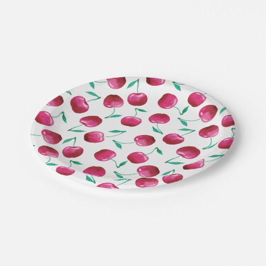 Waterverf Cherry Pattern Papieren Bordje (Gekanteld)