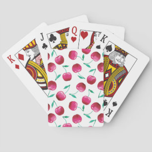 Waterverf Cherry Pattern Pokerkaarten