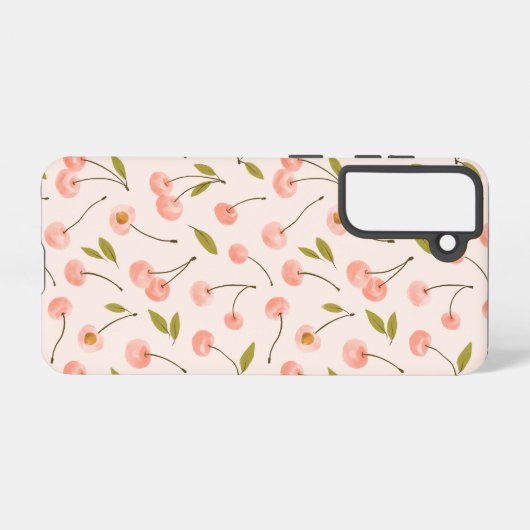 Waterverf Cherry Pattern Samsung Galaxy Hoesje (Achterkant horizontaal)