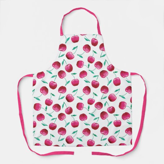 Waterverf Cherry Pattern Schort (Voorkant)