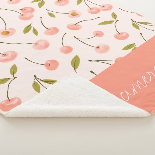 Waterverf Cherry Pattern Sherpa Deken (3/4)