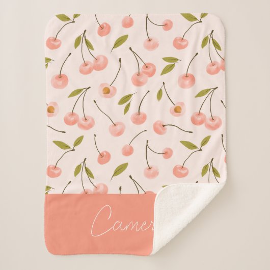 Waterverf Cherry Pattern Sherpa Deken (Voorkant)