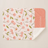 Waterverf Cherry Pattern Sherpa Deken (Voorkant (horizontaal))