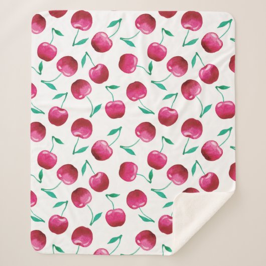 Waterverf Cherry Pattern Sherpa Deken (Voorkant)