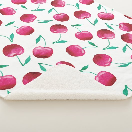 Waterverf Cherry Pattern Sherpa Deken (3/4)
