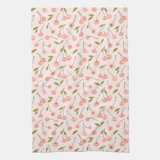 Waterverf Cherry Pattern Theedoek (Verticaal)