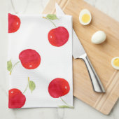 Waterverf Cherry Pattern Theedoek (Quarter Fold)