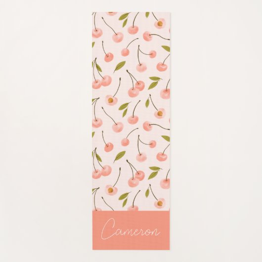 Waterverf Cherry Pattern Yogamat (Voorkant)
