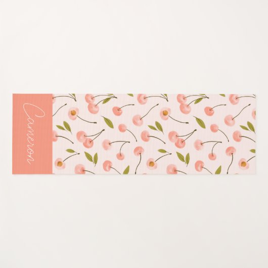 Waterverf Cherry Pattern Yogamat (Voorkant (horizontaal))