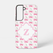 Waterverf Cherry Schattige Pink Gingham Pattern Samsung Galaxy Hoesje (Achterkant)