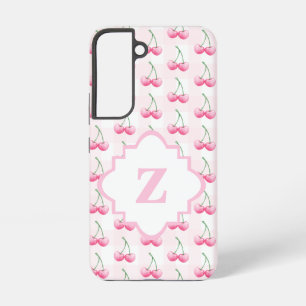 Waterverf Cherry Schattige Pink Gingham Pattern Samsung Galaxy Hoesje