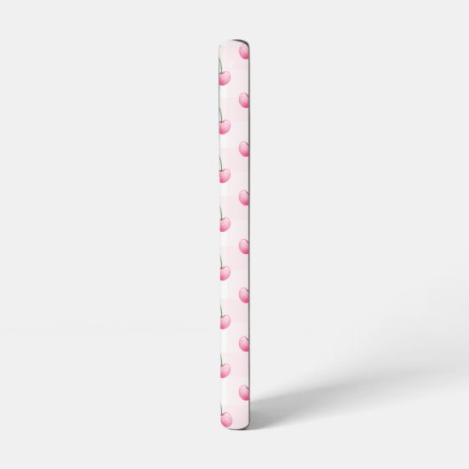 Waterverf Cherry Schattige Pink Gingham Pattern Samsung Galaxy Hoesje (Linkerkant)