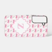 Waterverf Cherry Schattige Pink Gingham Pattern Samsung Galaxy Hoesje (Achterkant horizontaal)