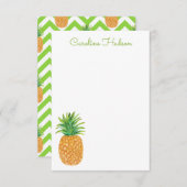 Waterverf Chevron ananas Bedankkaart (Voorkant / Achterkant)