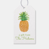 Waterverf Chevron ananas Cadeaulabel (Voorkant)