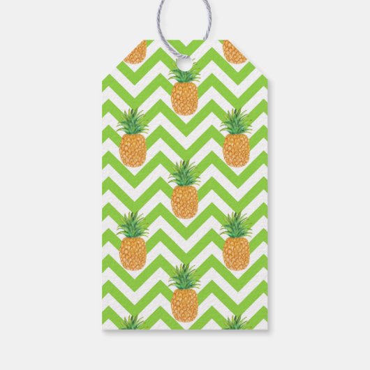Waterverf Chevron ananas Cadeaulabel (Achterkant)