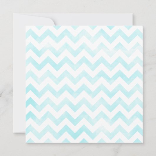 Waterverf Chevron Bridal Shower (blauw) Kaart (Achterkant)