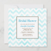 Waterverf Chevron Bridal Shower (blauw) Kaart (Voorkant)