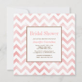 Waterverf Chevron Bridal Shower Invitation (roze) Kaart (Voorkant)