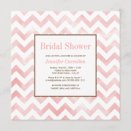 Waterverf Chevron Bridal Shower Invitation (roze) Kaart