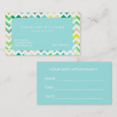 Waterverf Chevron Haarstylist Benoeming Afsprakenkaartje (Voorkant / Achterkant)