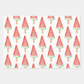 Waterverf Chevron Watermelon Popsicle Inpakpapier Vel (Voorkant)