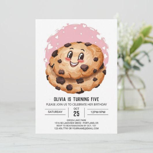 Waterverf Chic Aangepaste Cookies Verjaardag Kaart (Staand voorkant)