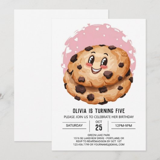 Waterverf Chic Aangepaste Cookies Verjaardag Kaart (Voorkant / Achterkant)