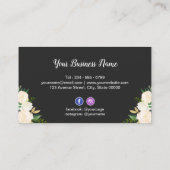 Waterverf Chic Cream Floral Wedding Event Planner Visitekaartje (Achterkant)
