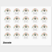 Waterverf Chic Floral Afstuderen Afstuderen Pet Ronde Sticker (Vel)