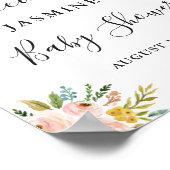 Waterverf Chic Floral Baby shower Welkom Sign Poster (Hoek)