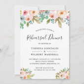 Waterverf Chic Floral bruiloft repetitie diner Kaart (Voorkant)