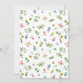 Waterverf Chic Floral bruiloft repetitie diner Kaart (Achterkant)