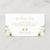 Waterverf Chic Floral Gold Wedding Event Planner Visitekaartje (Achterkant)