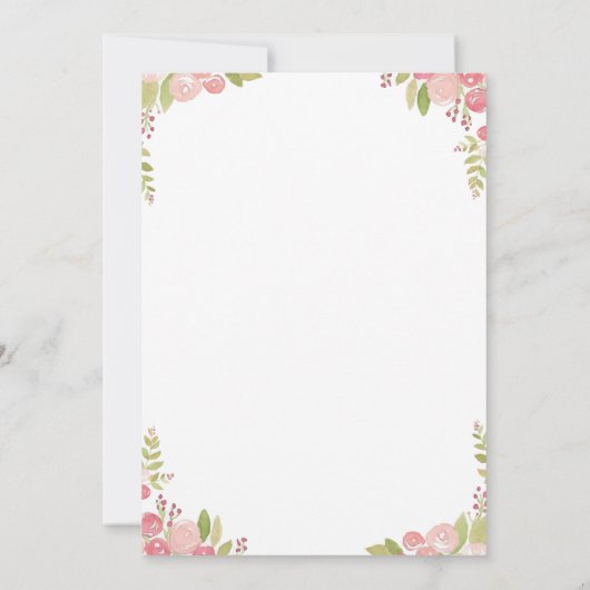 Waterverf Chic Flowers Teapot Vrijgezellenfeest Kaart (Achterkant)