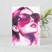 Waterverf Chic Glam Modieuze Vrouwenportret Aankondiging (Staand voorkant)