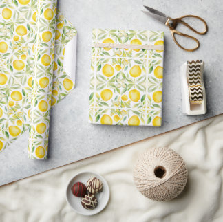 Waterverf Chic Groen Salie Citroen Amalfi Italië Cadeaupapier