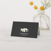 Waterverf Chic Ivory Floral String Lights Wedding Plaatskaartje (Achterkant)