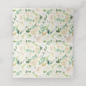 Waterverf Chic Ivory Floral String Lights Wedding Plaatskaartje (Binnenkant ongevouwen)