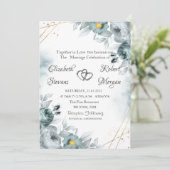 Waterverf Chic Mint Green-Rozen Kaart (Staand voorkant)