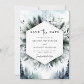 Waterverf Chic Mountain bruiloft Save The Date (Voorkant)