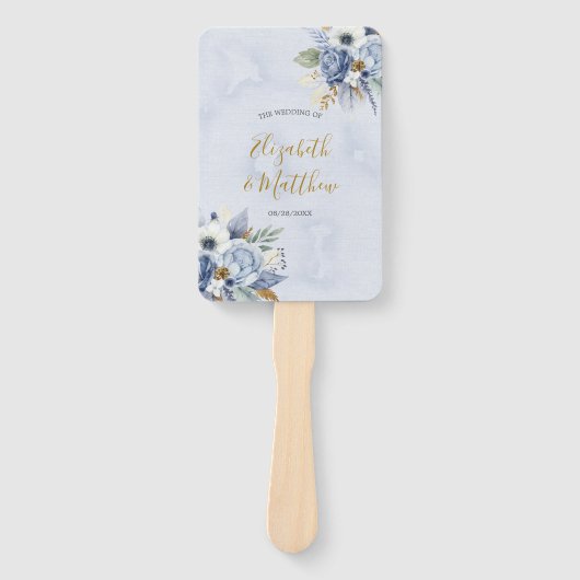 Waterverf Chic Peony Wedding Hand Handwaaier (Voorkant)