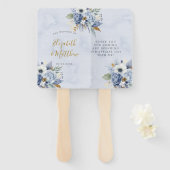 Waterverf Chic Peony Wedding Hand Handwaaier (Voorkant en achterkant)