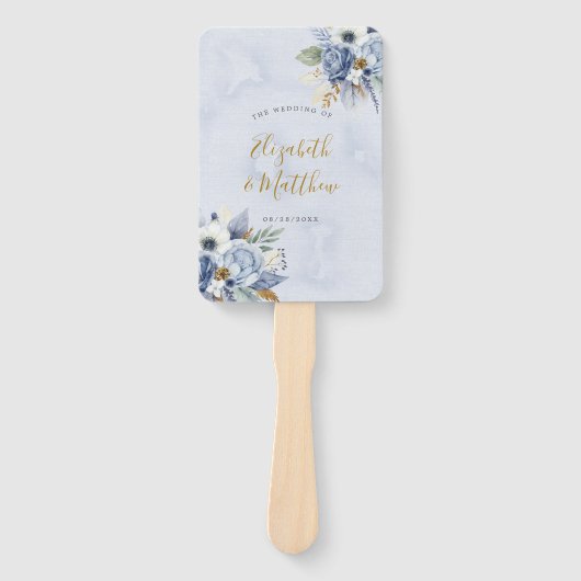 Waterverf Chic Peony Wedding Hand Handwaaier (Voorkant)