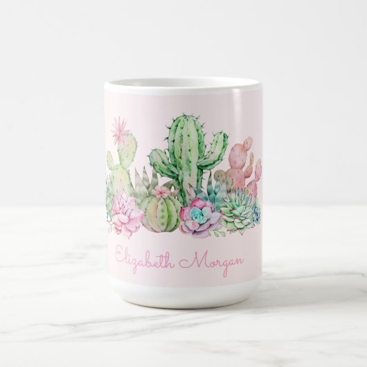 Waterverf Chic Succulenten Koffiemok (Center)