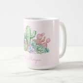 Waterverf Chic Succulenten Koffiemok (Voorkant rechts)