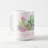 Waterverf Chic Succulenten Koffiemok (Voorkant links)