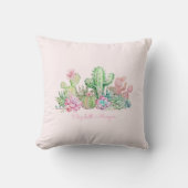 Waterverf Chic Succulenten Kussen (Voorkant)